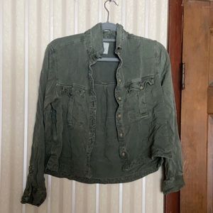 army green button up from aeropostale